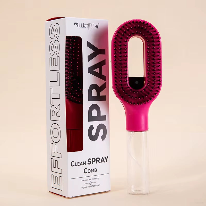 WANMEI 2-In-1 Multi-Functional Spray Bottle Comb,Christmas Gift,Wet Dry Scalp Massage Bristle Comb,Salon Fluffy Modeling Comb