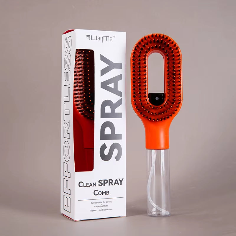 WANMEI 2-In-1 Multi-Functional Spray Bottle Comb,Christmas Gift,Wet Dry Scalp Massage Bristle Comb,Salon Fluffy Modeling Comb