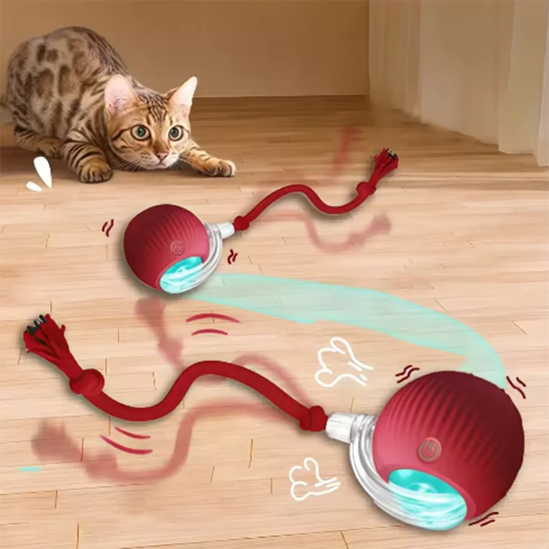 Hot Dog Toys Are Automatically Teasing Cat Balls and Self-Exciting Cat Sticks and Ticks and Resistant to Wear and Bite Pet Toys