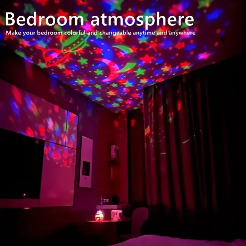 Colorful LED Starry Sky Projector Galaxy Light Magic Ball Moon Star Night Light Bedroom Atmosphere Lamp for Home Decoration