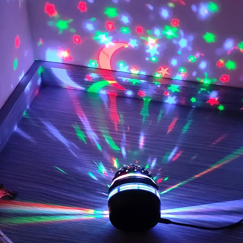 Colorful LED Starry Sky Projector Galaxy Light Magic Ball Moon Star Night Light Bedroom Atmosphere Lamp for Home Decoration